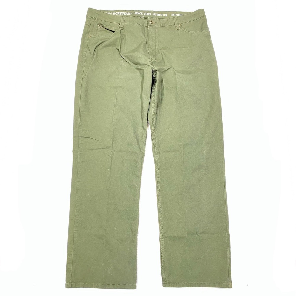 Smiths Workwear Pocket Canvas Pants Mens 40x32 Olive Green Stretch